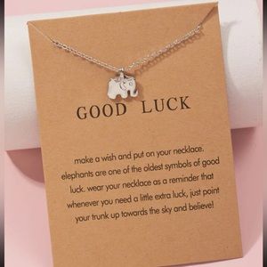 2/$10 NEW! Good Luck Elephant Charm Necklace With Card Cute Boho